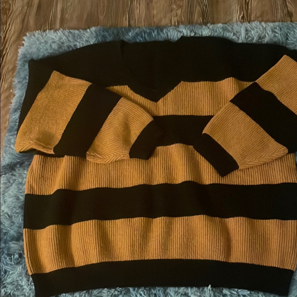Striped Black and Tan Sweater